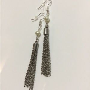 Silver & Pearl Dangle Earrings